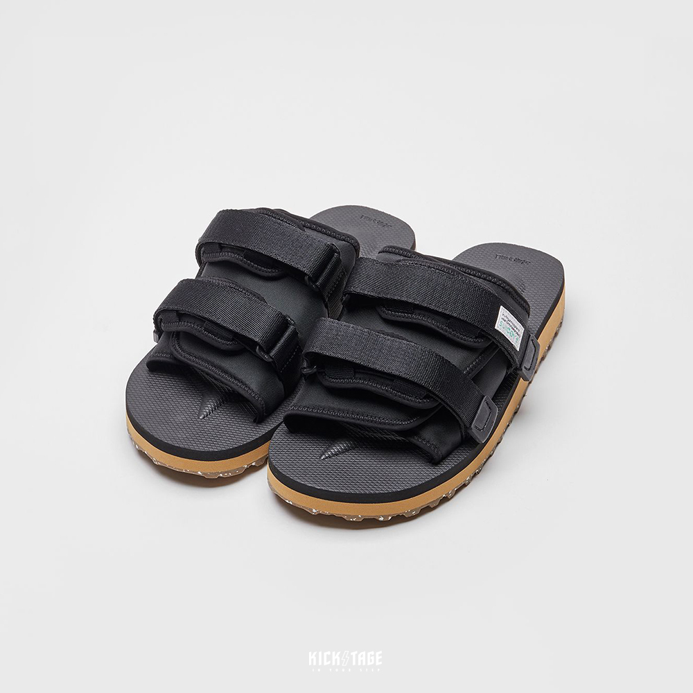 [出清商品售出無退換] SUICOKE MOTO-Cab-ECO - Black/brown 黑棕色 尼龍 厚底 魔鬼氈 拖鞋【SK23056CECOBB】