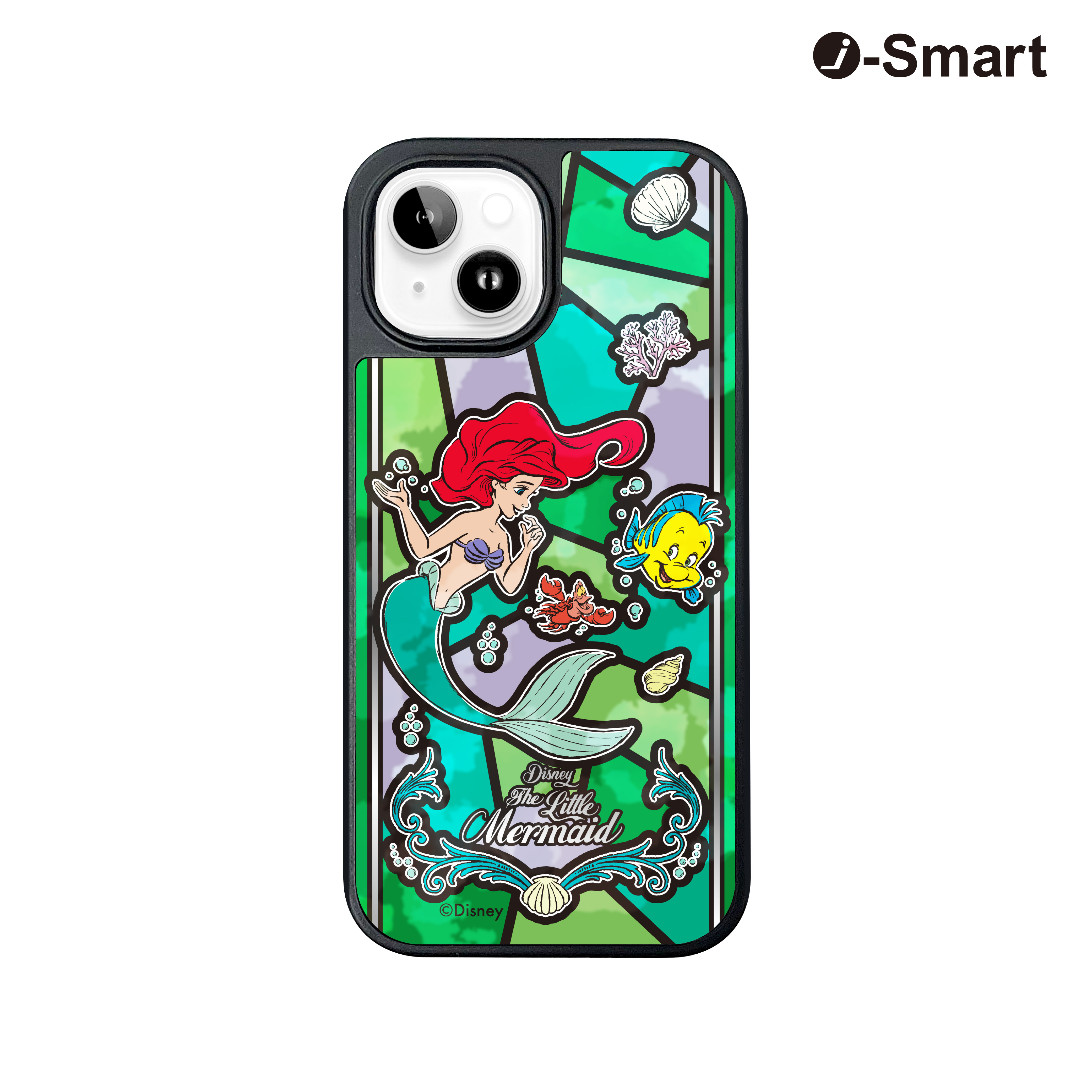 i-Smart迪士尼公主系列彩繪玻璃手機殼-小魚仙 Ariel