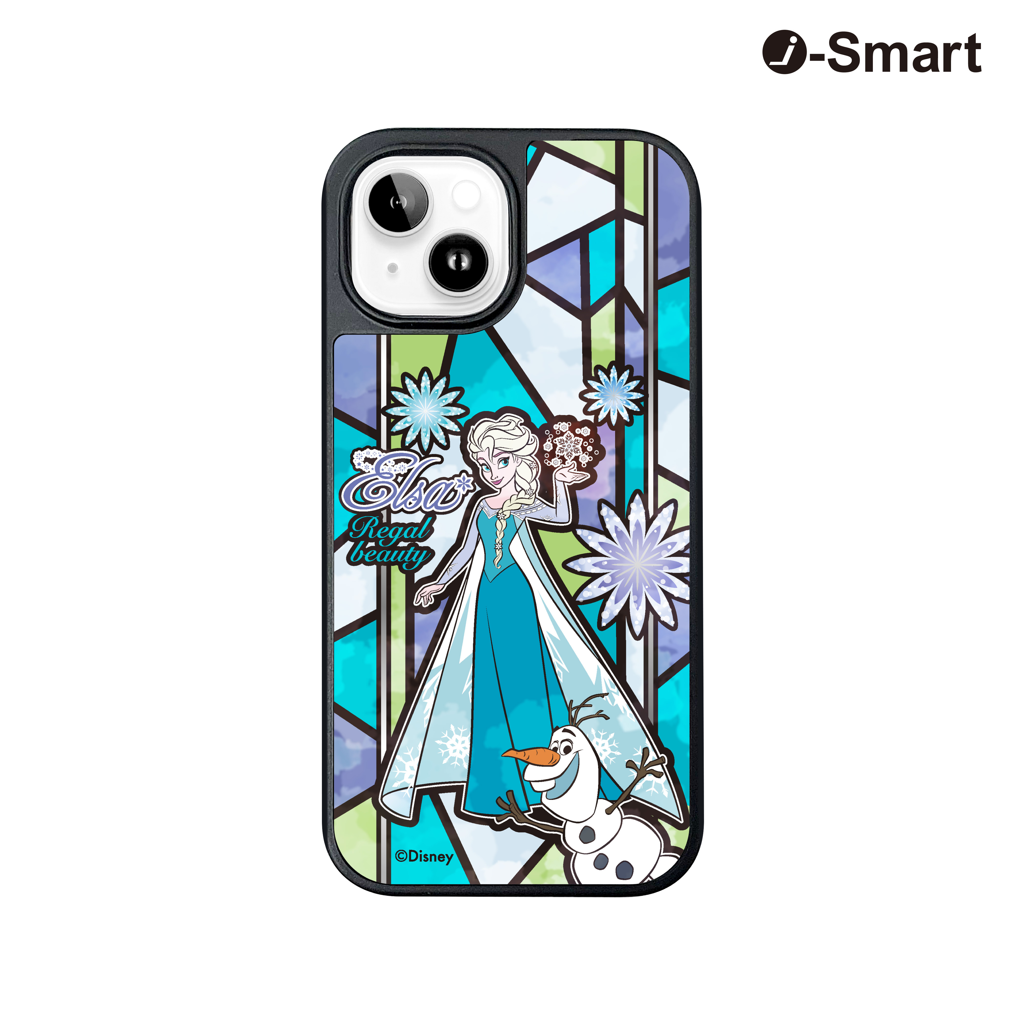 i-Smart迪士尼公主系列彩繪玻璃手機殼-艾莎Elsa