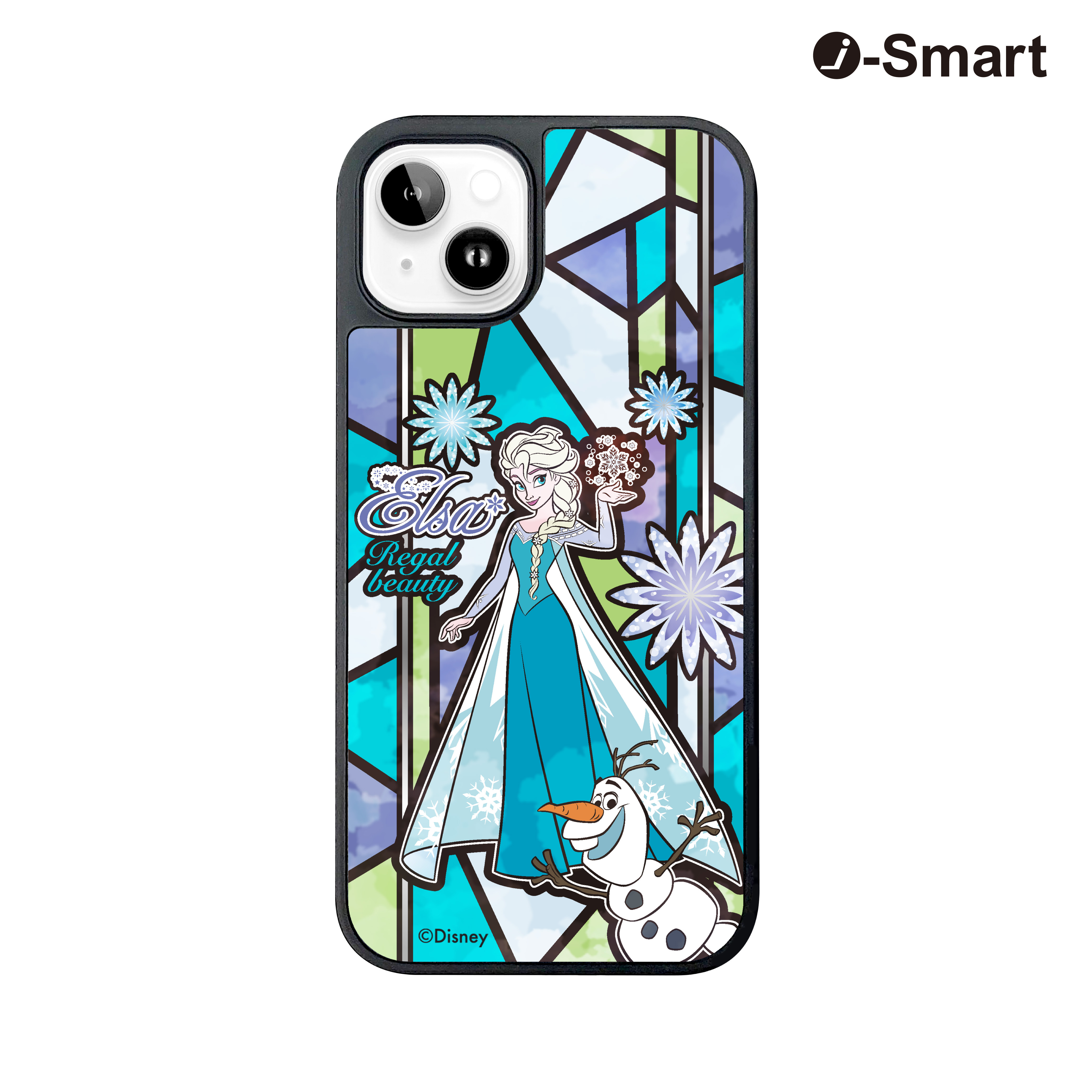 i-Smart迪士尼公主系列彩繪玻璃手機殼-艾莎Elsa