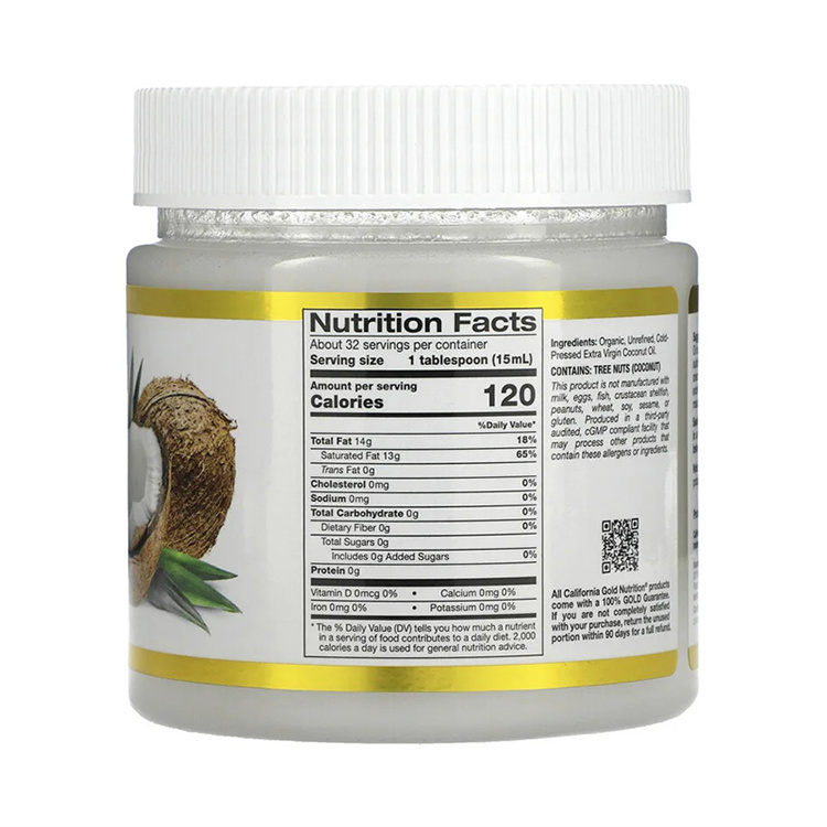 California Gold Nutrition Organic  Extra Virgin Coconut Oil ,473 ml