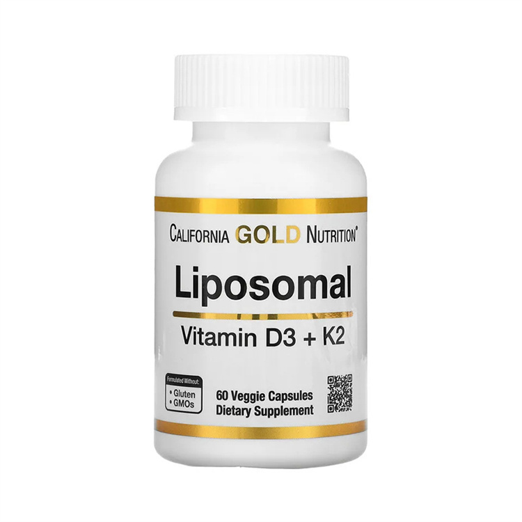 California Gold Nutrition, Liposomal Vitamin K2+ D3, 60 Veggie Capsules