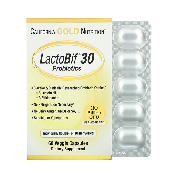 California Gold Nutrition, LactoBif Probiotics, 30 Billion CFU, 60 Veggie Caps