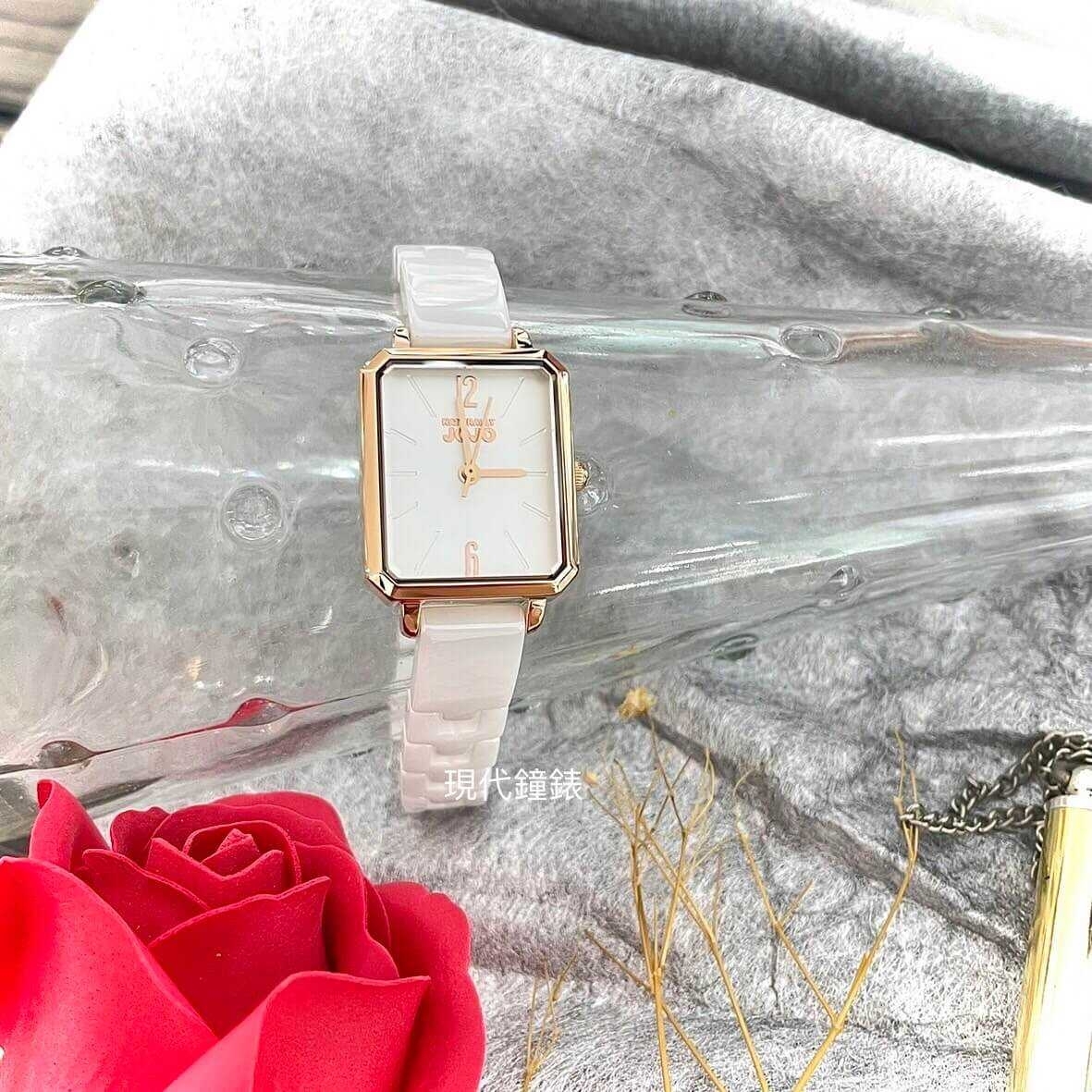 【NATURALLY JOJO】古典方形陶瓷女錶 JO96991-80R 20mm 現代鐘錶