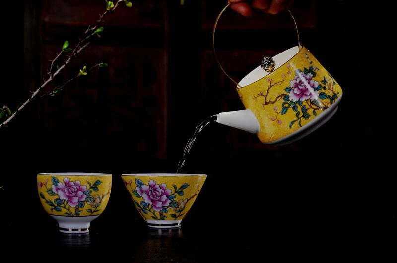 花開富貴1壺2杯茶具組｜典雅花紋 高質感品茗首選 精緻茶具禮盒