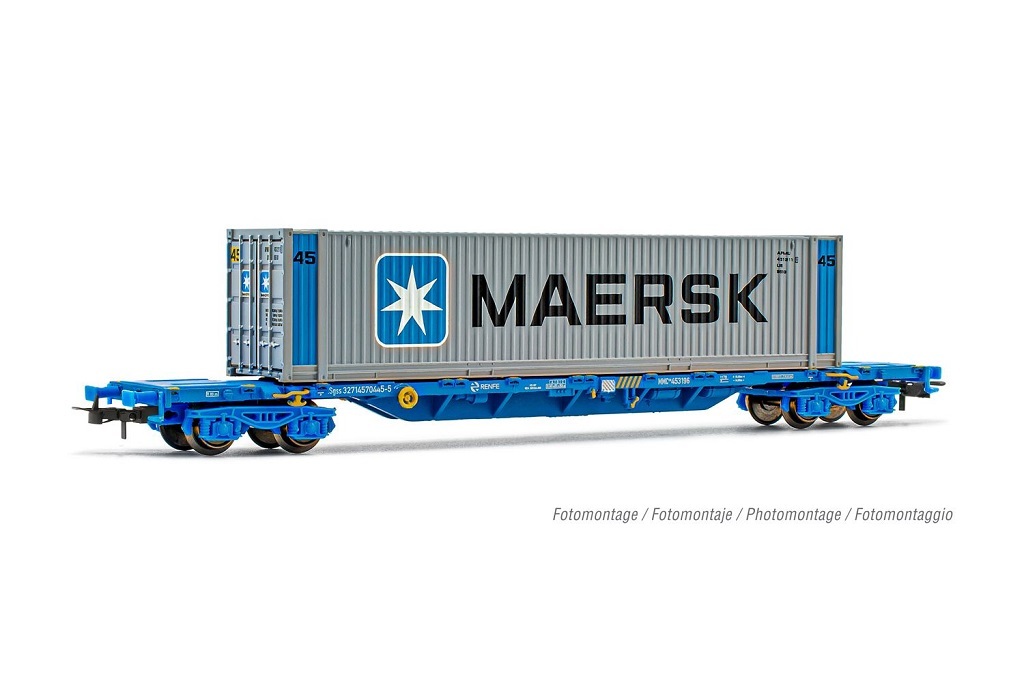 Electrotren HE6044 HO規 貨櫃車.附 45呎 MAERSK 貨櫃