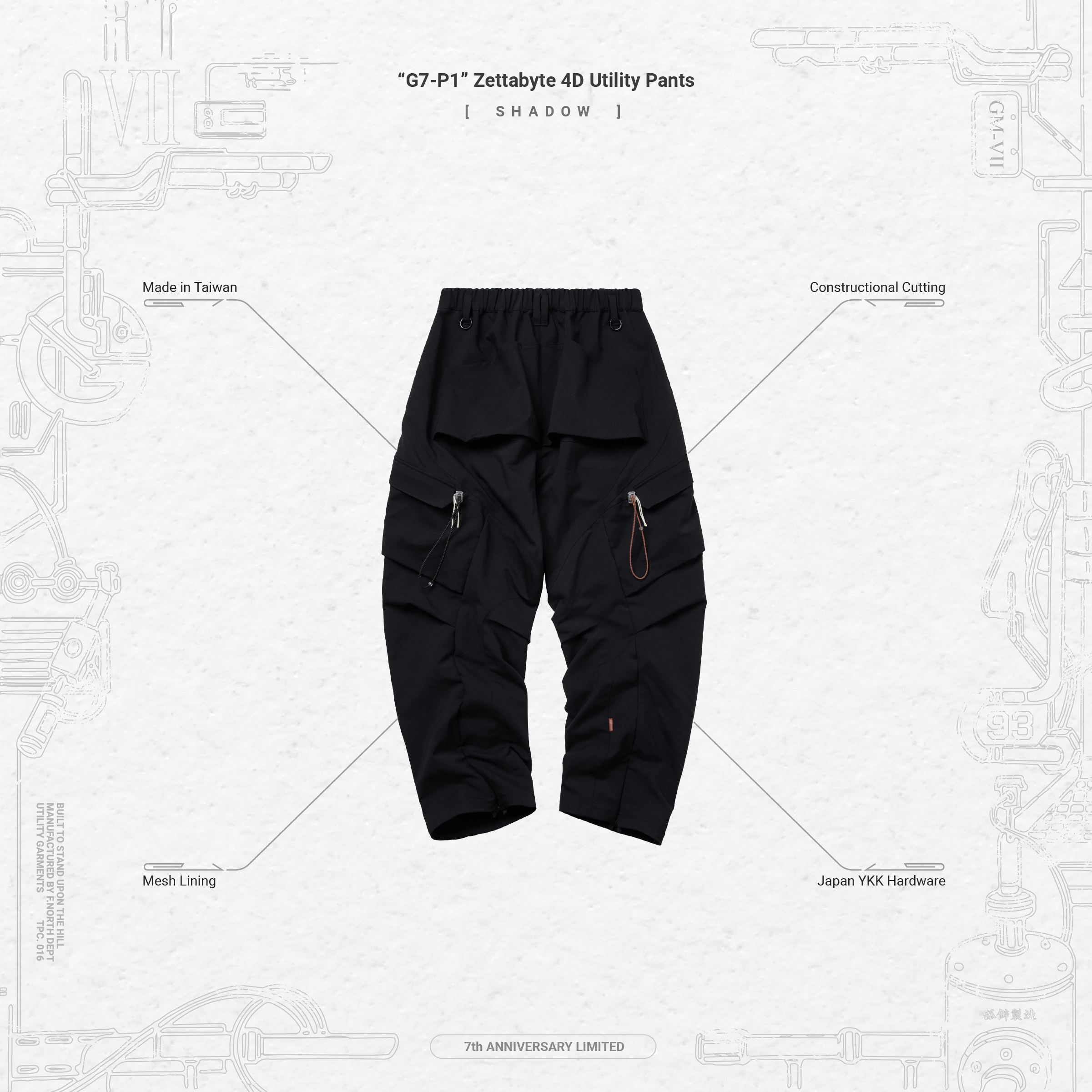 VAULTROOM UTILITY PANTS / BLACK - パンツ
