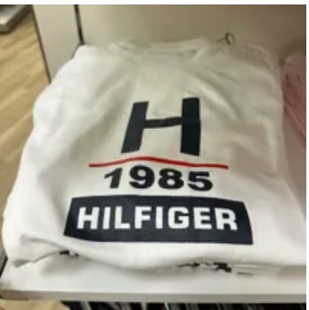 [S] TOMMY HILFIGER BIG H HILFIGER 1985 PRINT T-SHIRT,WHITE, 76J4813-100 [FINAL SALE] (STH517)