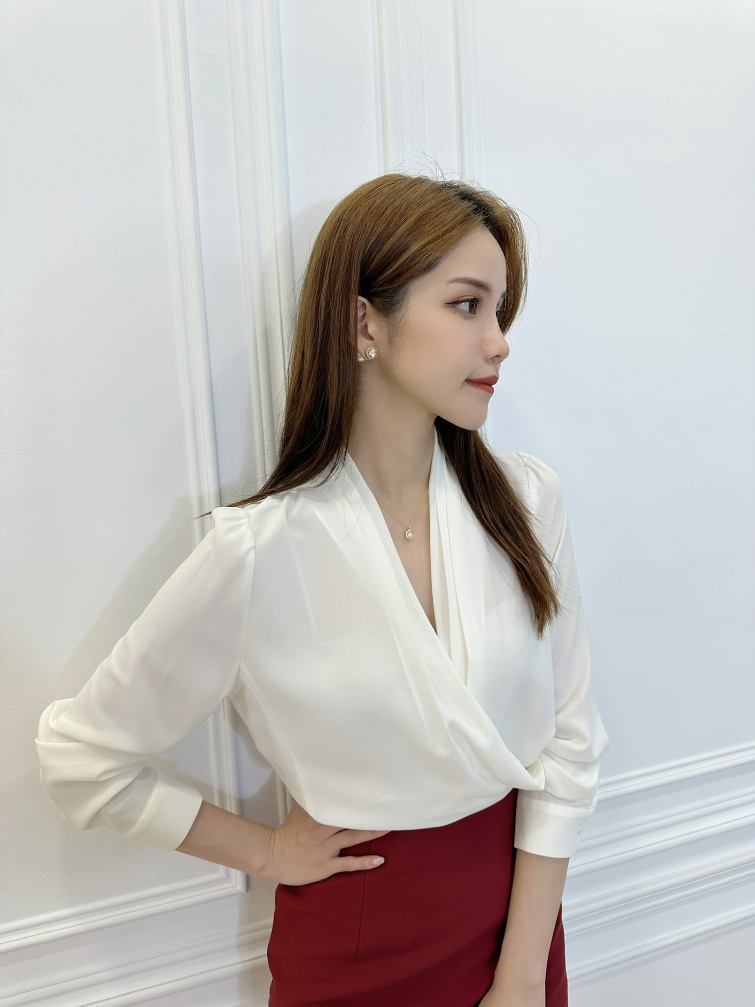 (職場必備!)百摺Ｖ領上衣