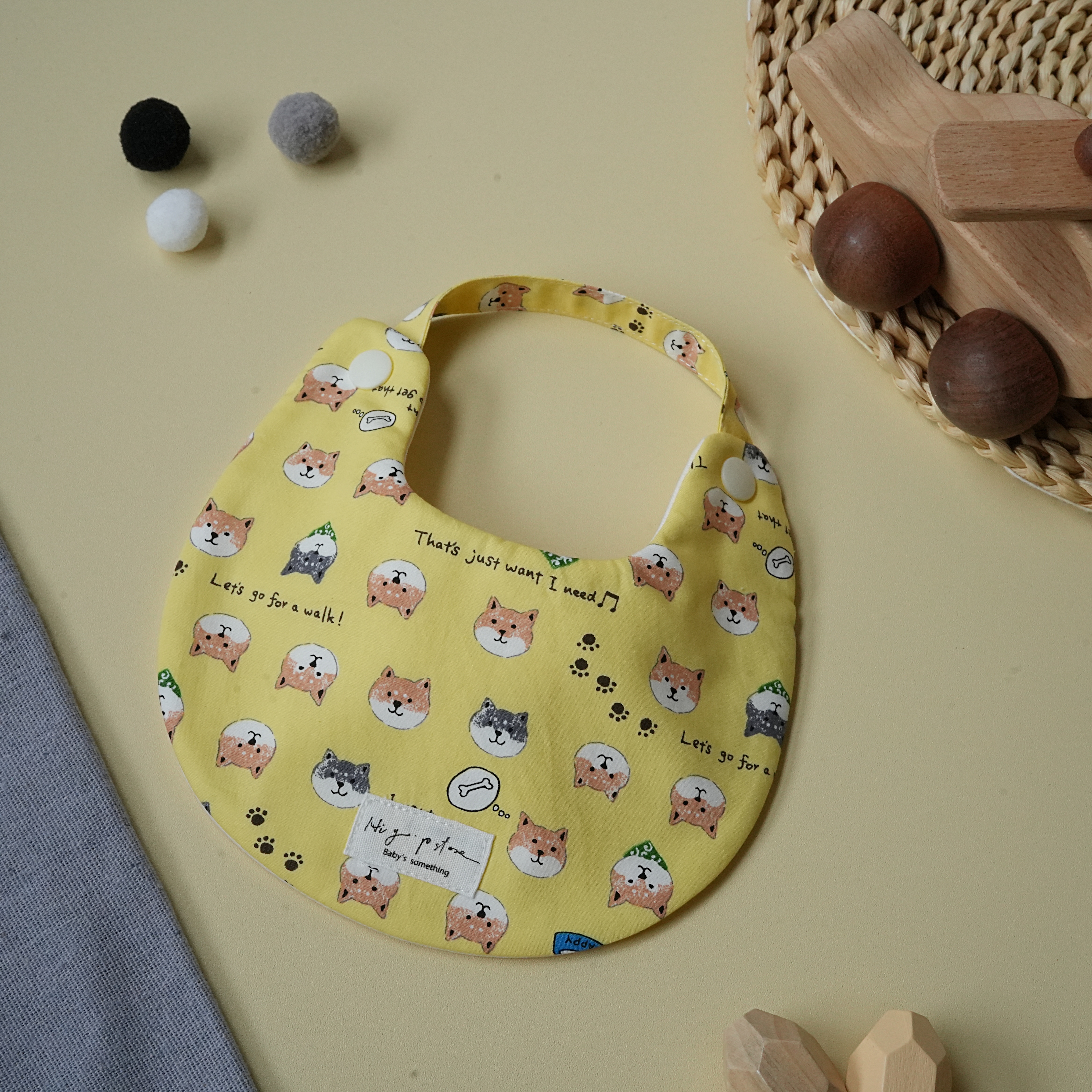 Hi Y.P store-手作圍兜-萌寵柴犬（黃）