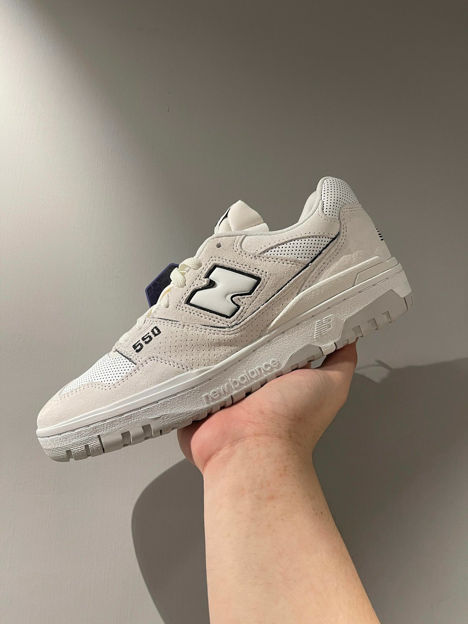 New Balance BB550PRB 全白麂皮 550