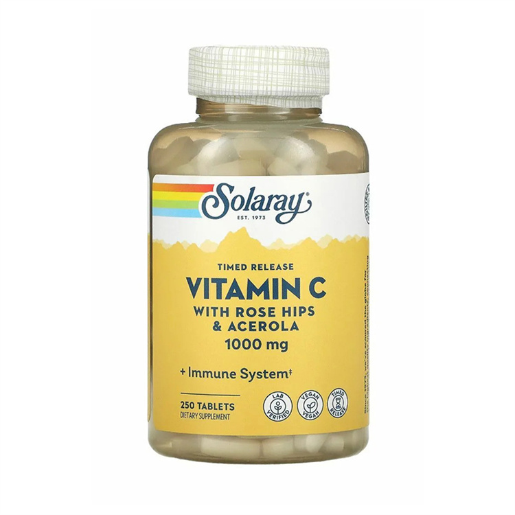 Solaray Timed Release Vitamin C with Rose Hips & Acerola 1,000 mg ,250 Tablets