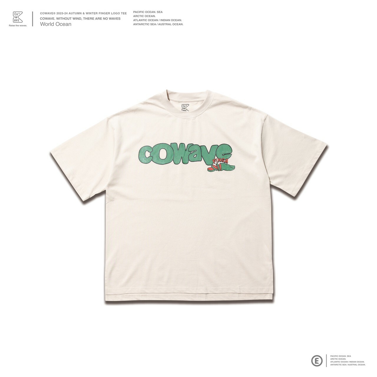 Cowave 2023-24 Fall & Winter Finger LOGO tee 杏色
