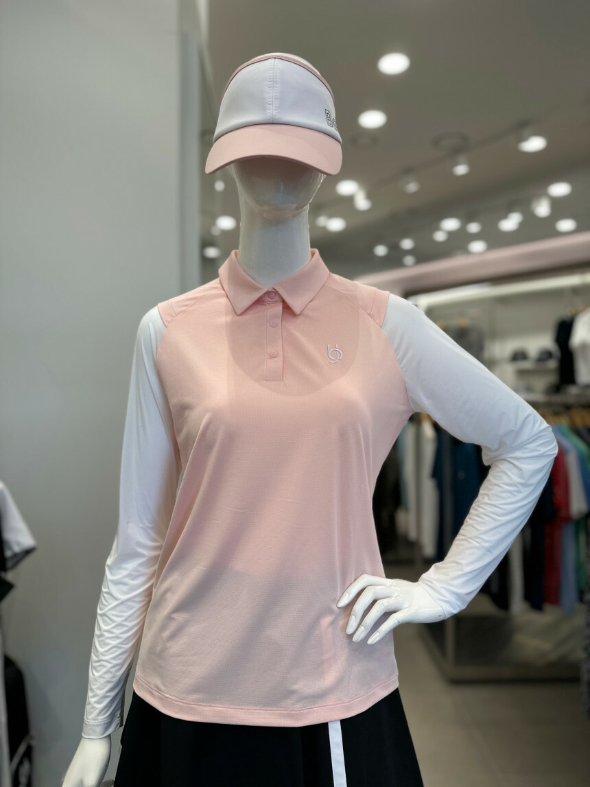 女款 M10【正韓Benjefe Golf同步促銷】韓風時尚冰酷涼 雙拼色手袖拼色T-shirt /韓流高爾夫球女裝