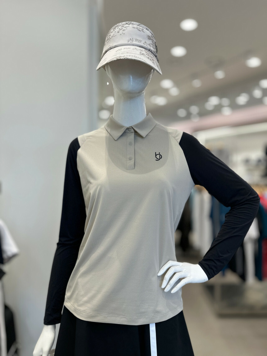 女款 M10【正韓Benjefe Golf同步促銷】韓風時尚冰酷涼 雙拼色手袖拼色T-shirt /韓流高爾夫球女裝