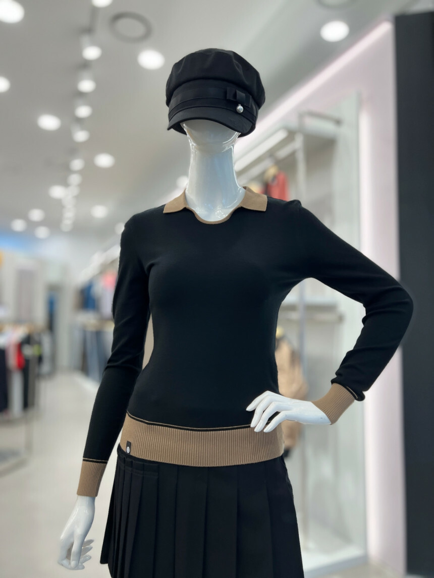 女款 M10【正韓Benjefe Golf同步促銷】韓風時尚冰酷涼 雙拼色手袖拼色T-shirt /韓流高爾夫球女裝