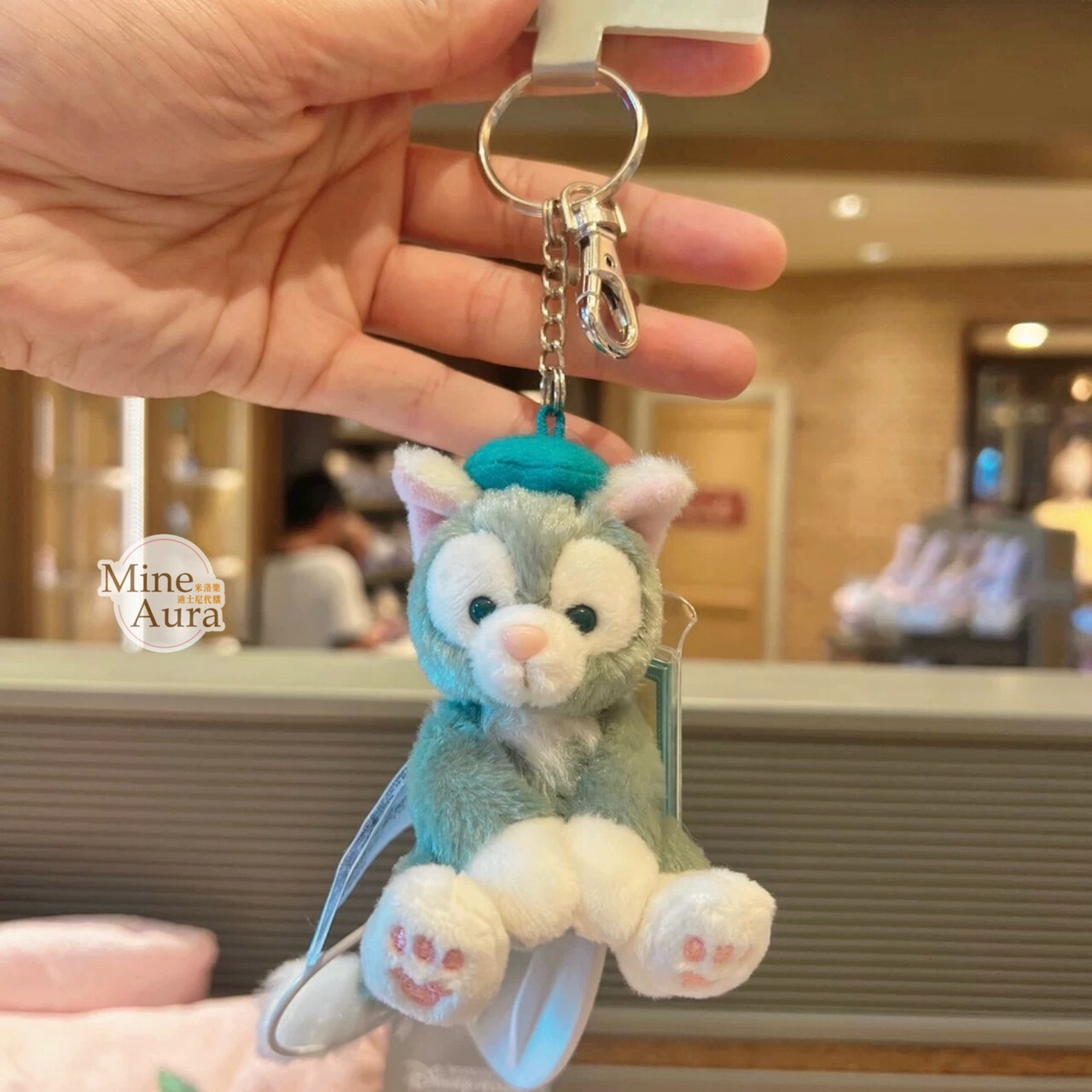 傑拉托尼 畫家貓 Gelatoni 坐姿 吊飾 鑰匙圈 -上海迪士尼樂園