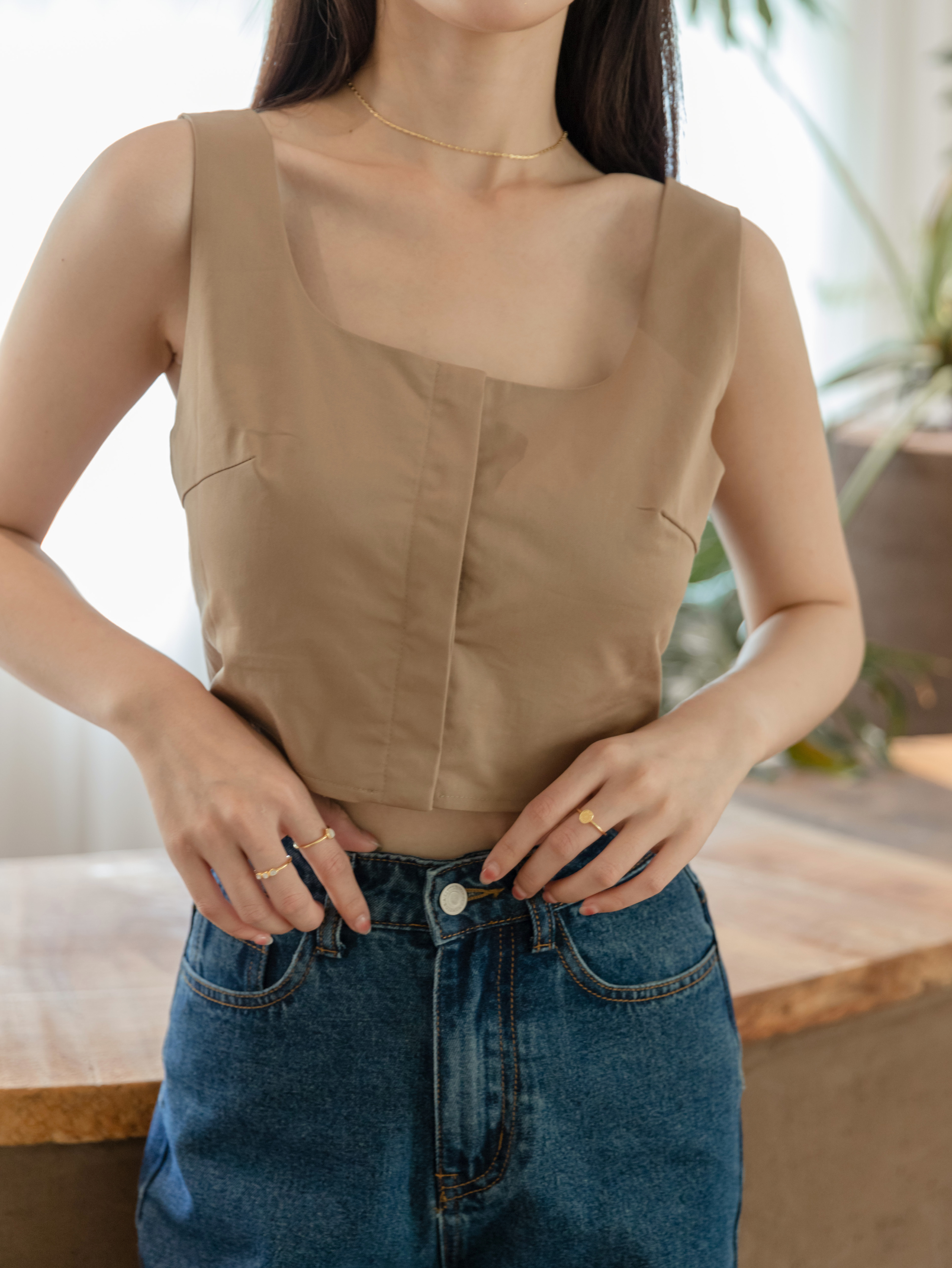 前打褶剪裁上衣（3尺寸）