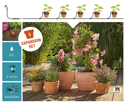 "GARDENA" 德國微滴灌延伸套裝M(5小花盆)(4套/盒)-[13005]