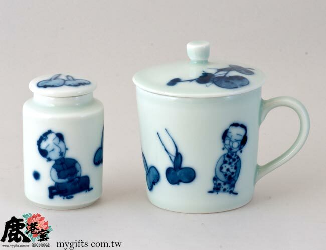 青花福祿圖陶瓷旅行茶具組推薦｜個人隨身一杯一罐輕巧品茗首選