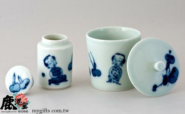 青花福祿圖陶瓷旅行茶具組推薦｜個人隨身一杯一罐輕巧品茗首選