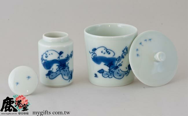陶瓷個人旅行茶具組推薦｜青花喜樂圖一杯一罐便攜茶具首選