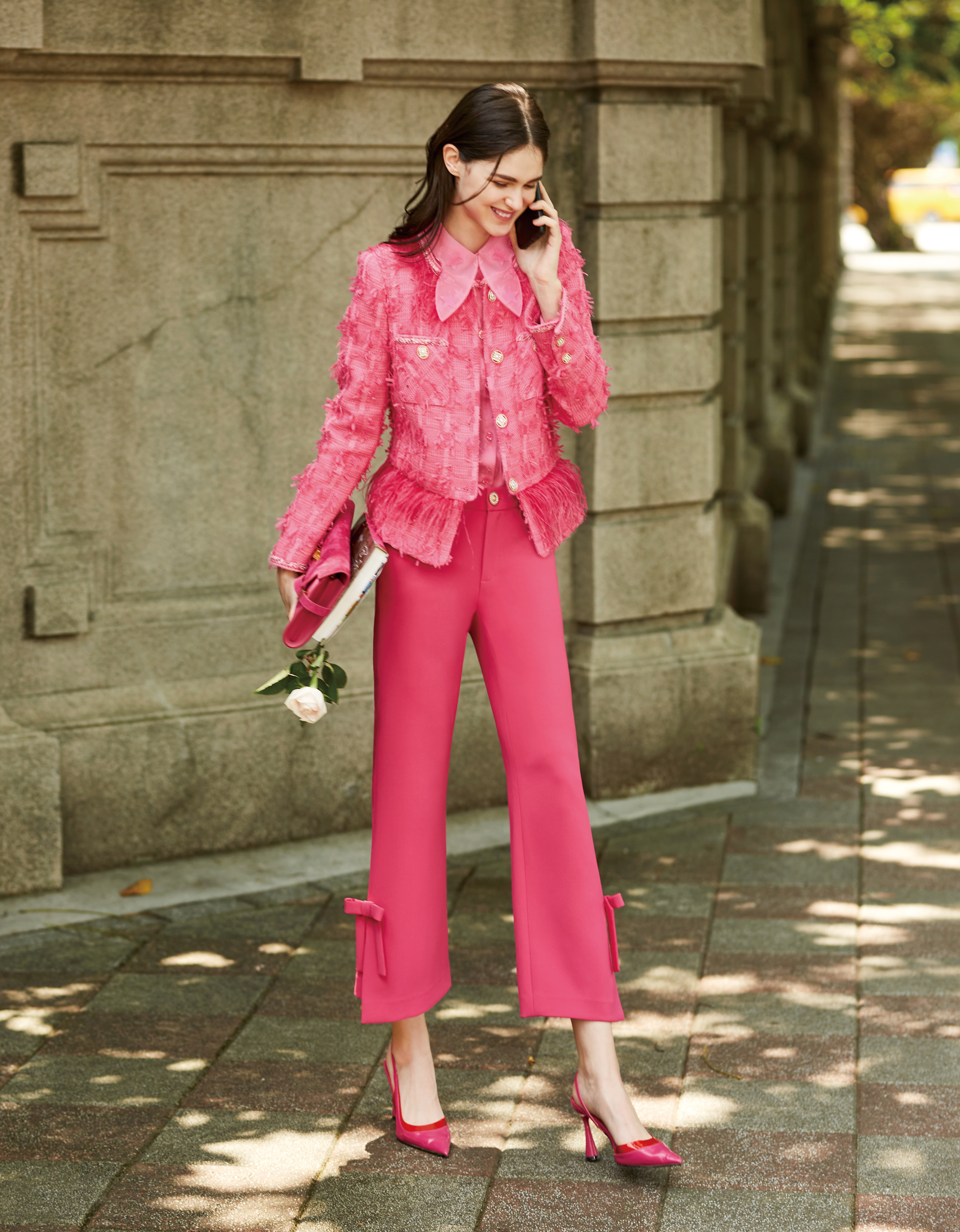 BC15101D1摩洛哥玫瑰小香流蘇外套