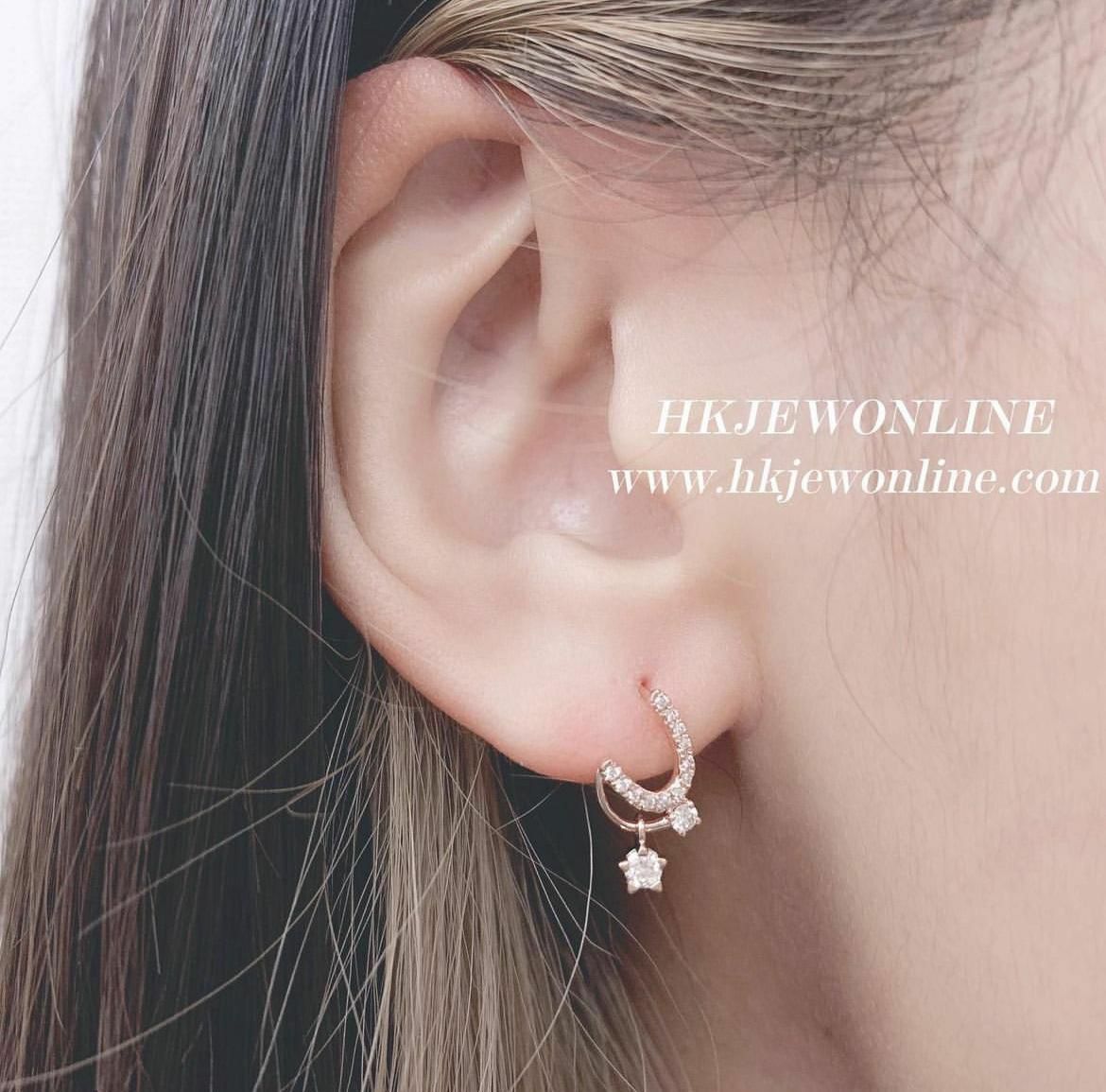 18K Rose Gold Diamond Earrings