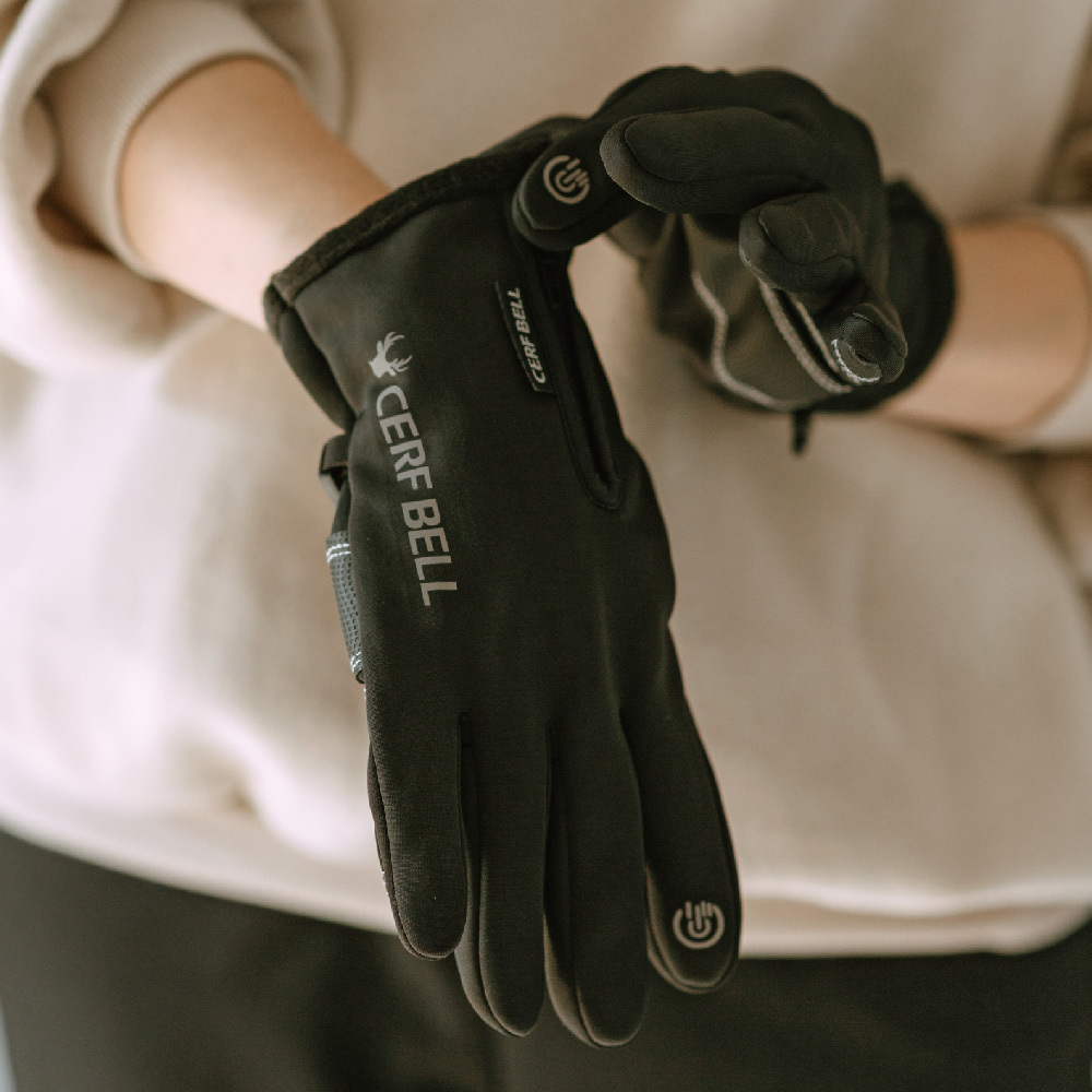 【肌暖】中性高彈拉鏈防風觸控止滑手套丨7DG0005