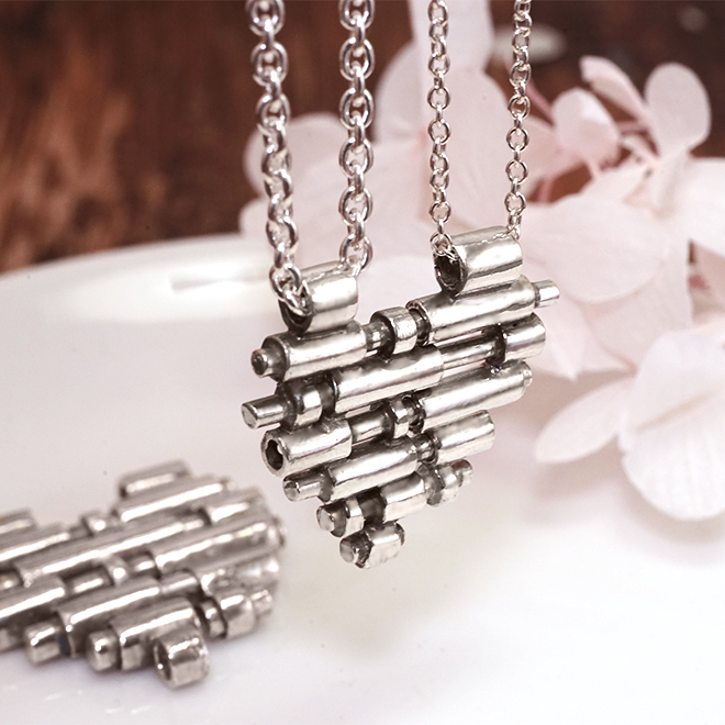 限量絕版設計 築愛(小款) 情侶對鍊 925純銀項鍊