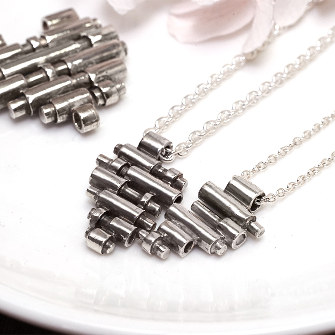 限量絕版設計 築愛(小款) 情侶對鍊 925純銀項鍊