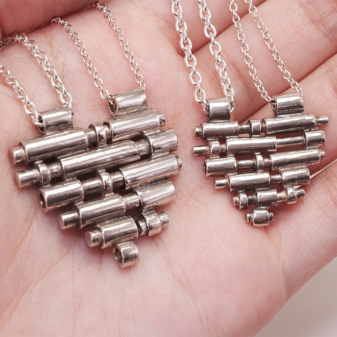 限量絕版設計 築愛(大款) 情侶對鍊 925純銀項鍊