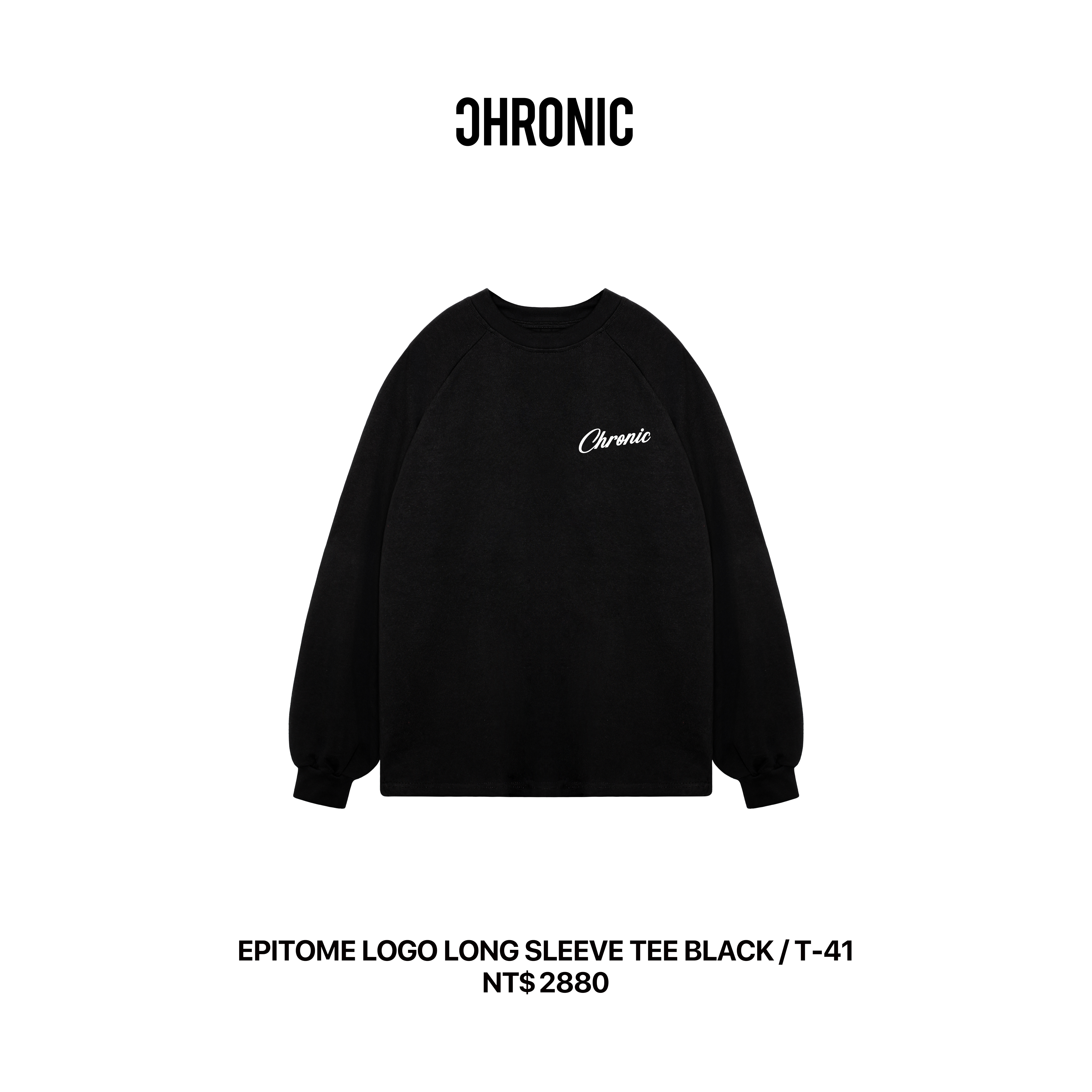 EPITOME LOGO LONG SLEEVE TEE BLACK / T-41