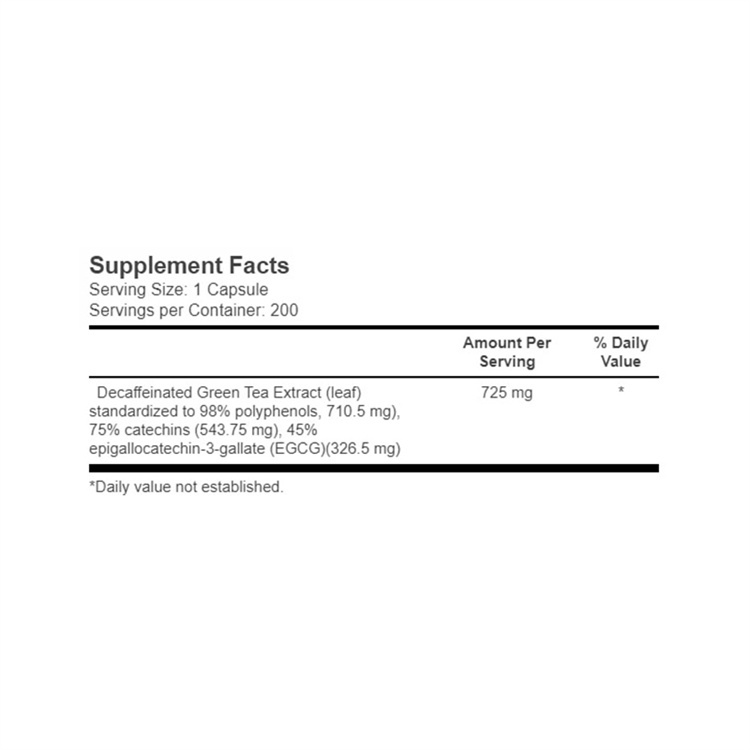 VitaCost Decaffeinated Green Tea Extract 725 mg ,200 Capsules