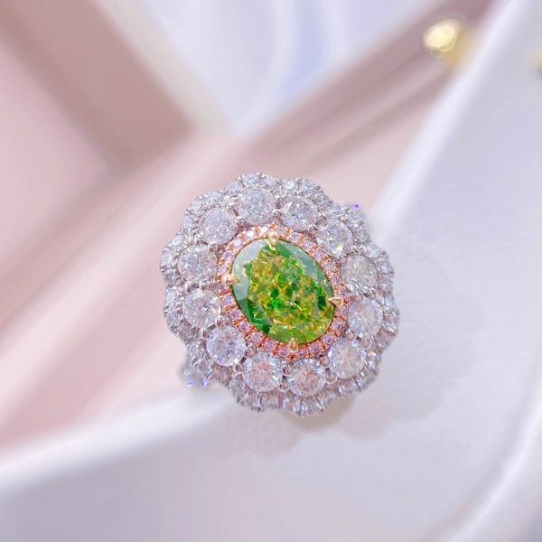 GIA 1.20克拉綠鑽 18K 女戒