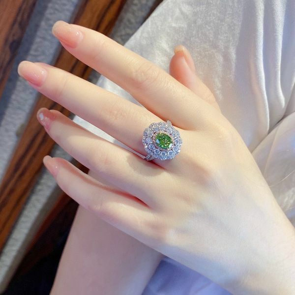 GIA 1.20克拉綠鑽 18K 女戒