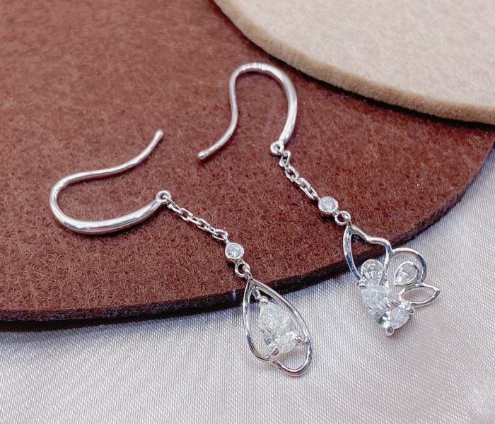 GIA 設計款 18K白鑽水滴耳環