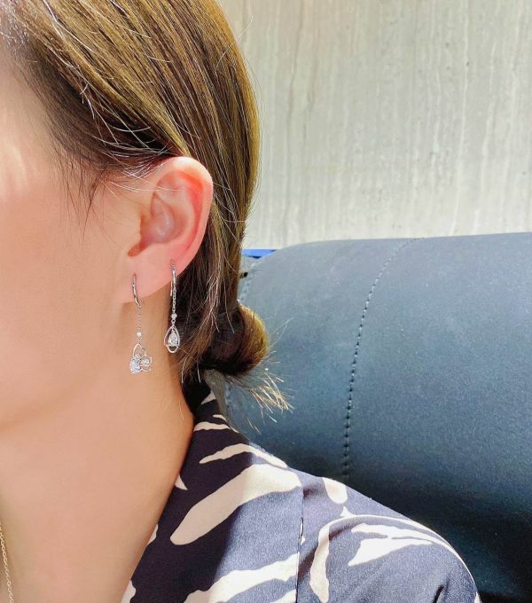 GIA 設計款 18K白鑽水滴耳環