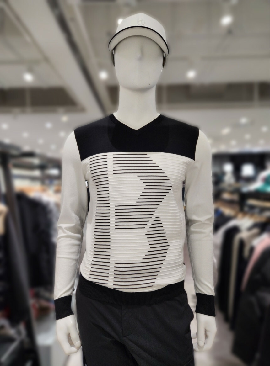 男款 10M【正韓Benjefe Golf】時尚撞色印花刺繡字母薄款針織長袖/高爾夫球衣/韓國同步促銷