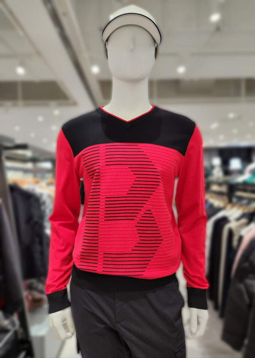 男款 10M【正韓Benjefe Golf】時尚撞色印花刺繡字母薄款針織長袖/高爾夫球衣/韓國同步促銷