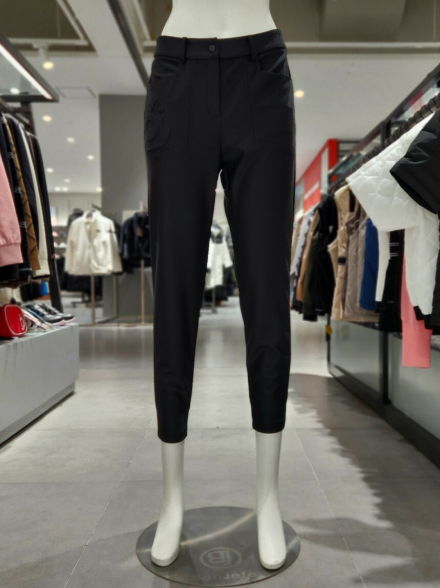 女款 10M【正韓高球Benjefe】復古風時尚刺繡合身版彈性束口褲/高爾夫球褲 /高球美拉德穿搭