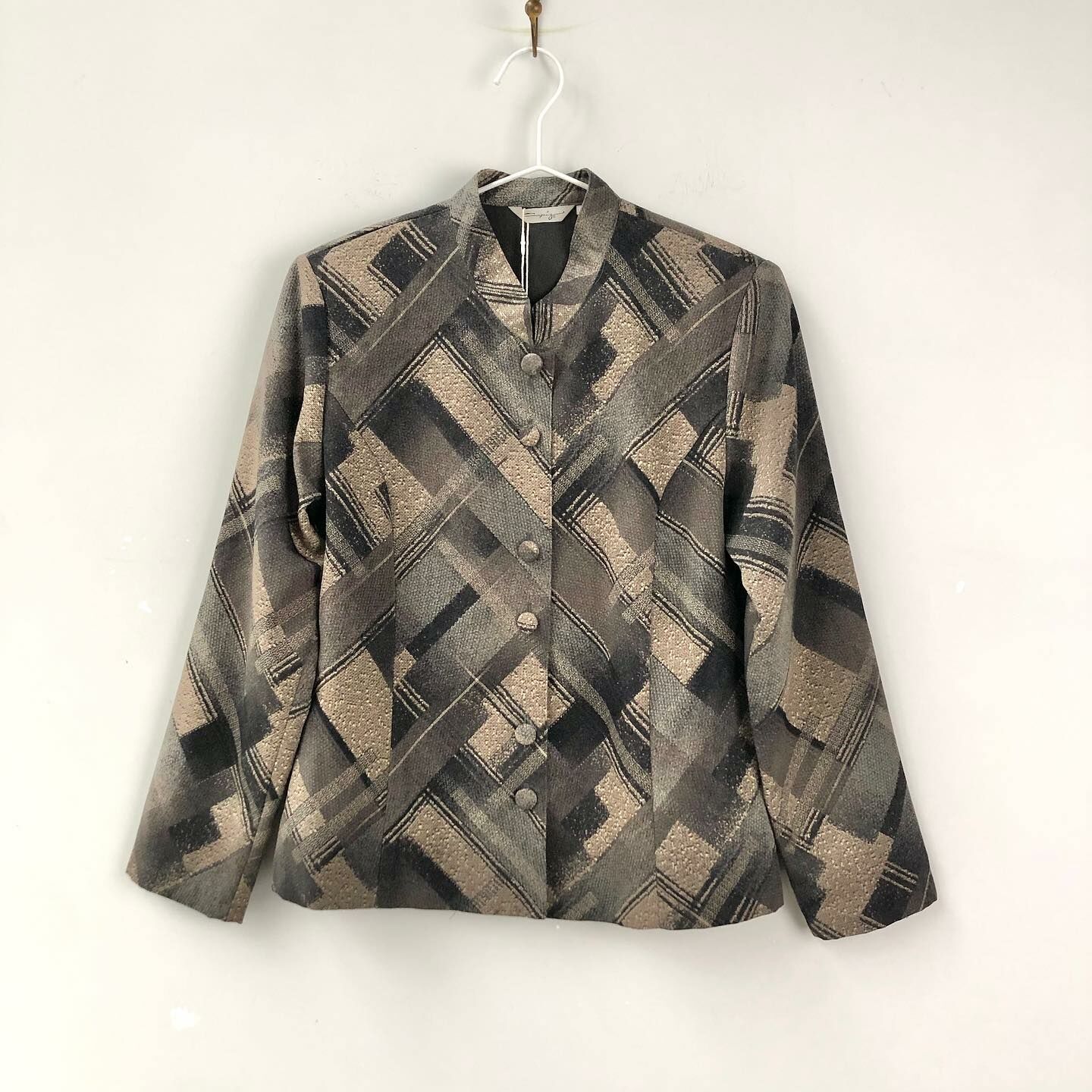 水墨畫風幾何圖案長袖上衣