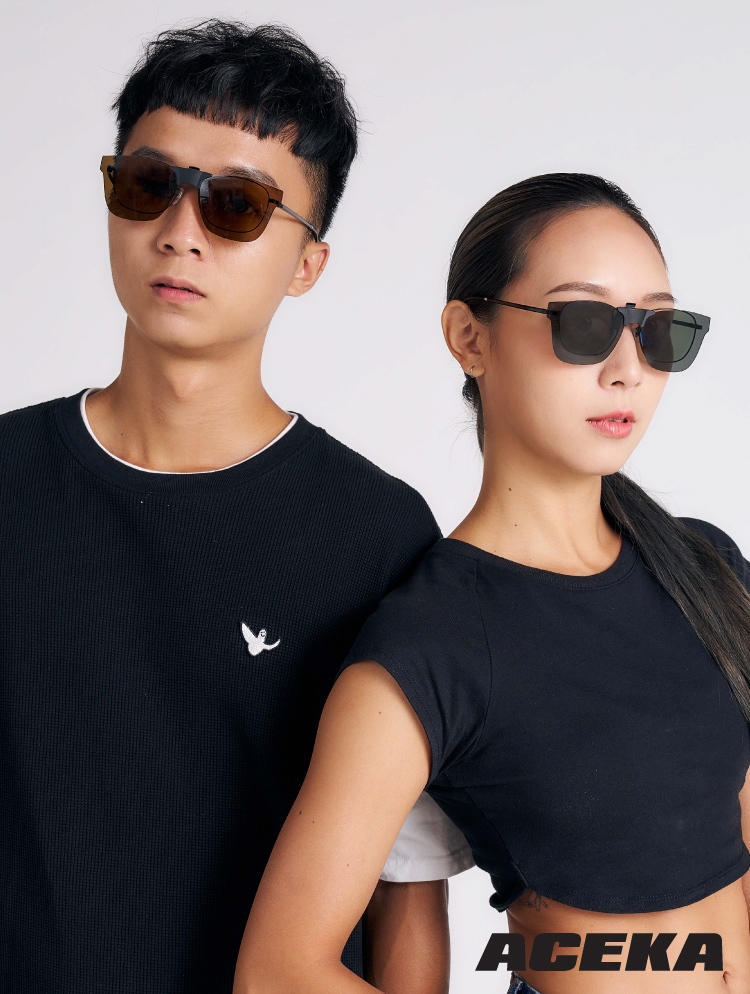 METRO 復古貓眼琥珀棕磁吸式夾片