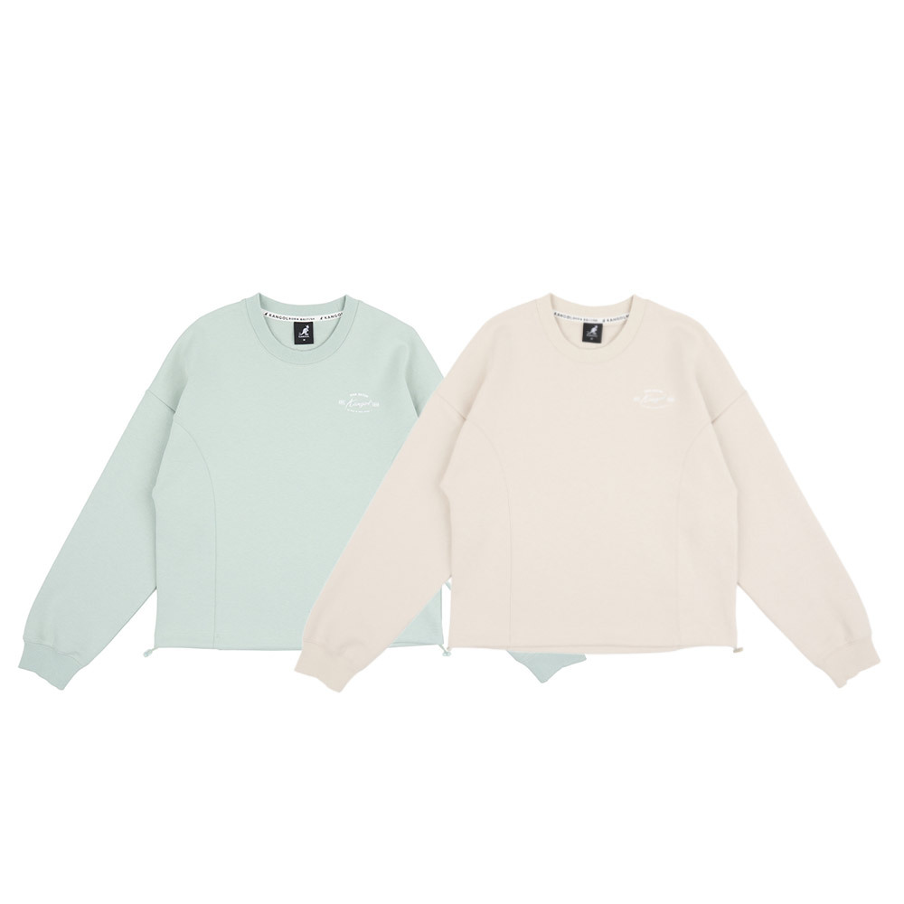 KANGOL 長袖 奶茶 淺綠 刺繡LOGO 抽繩 大學T 女 6352100231 6352100271