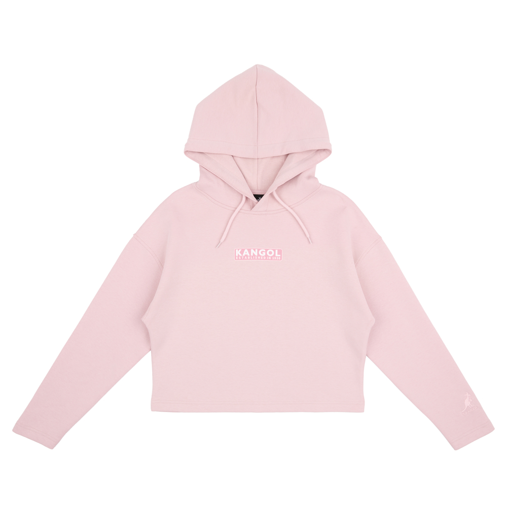 KANGOL 長袖 粉紅 淺綠 深藍 LOGO 短版 帽T 女 6352105141 6352105171 6352105180