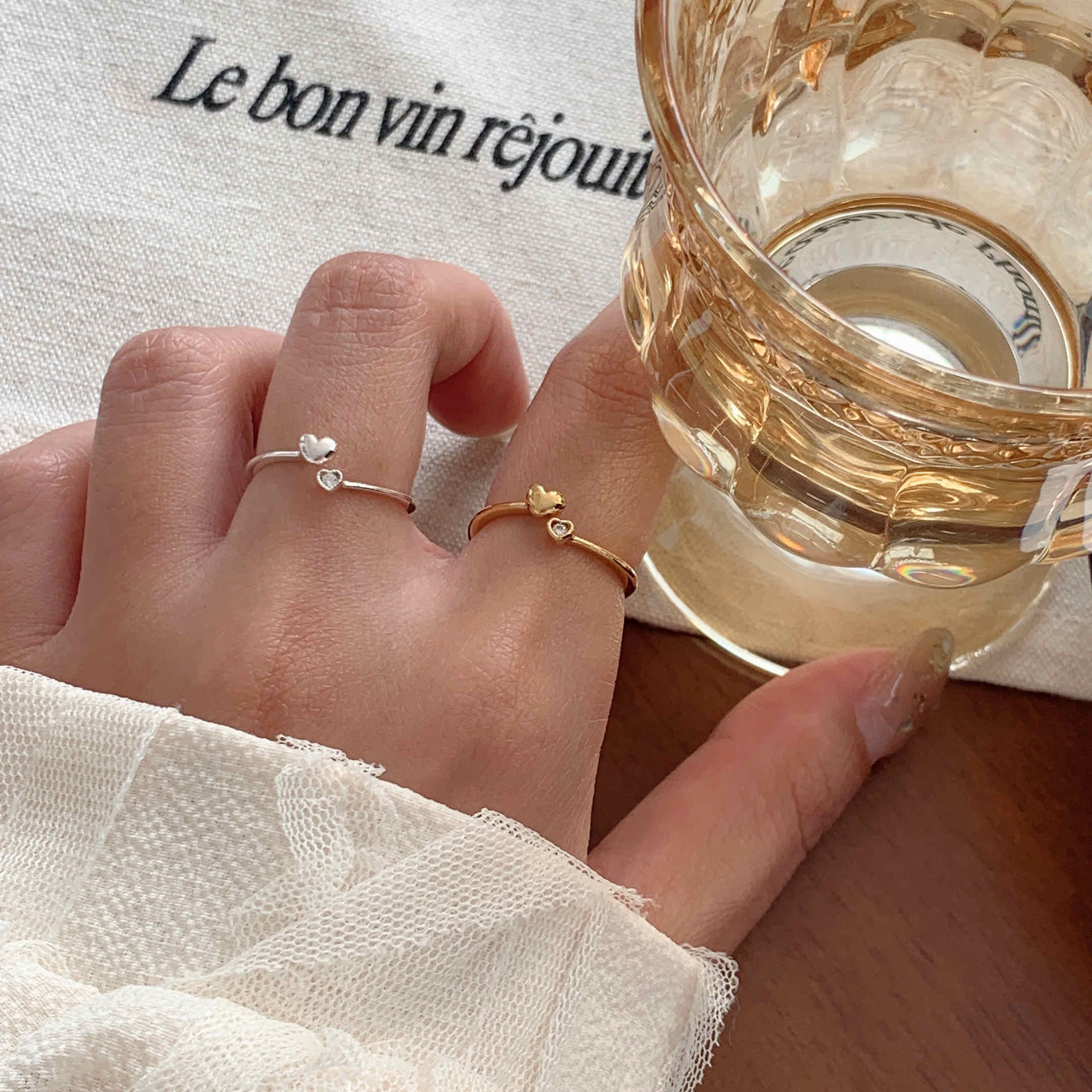 🇰🇷925 silver 心心相依 戒指｜2 color