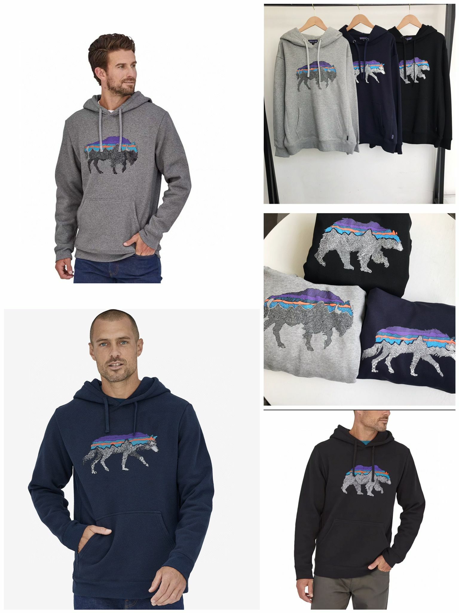 Patagonia巴塔純色印花百搭時尚連帽衛衣22A0832