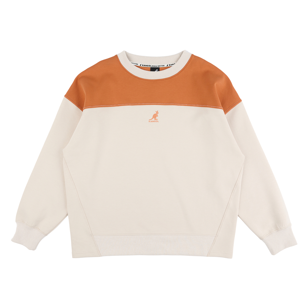 KANGOL 長袖 米白 撞色 刺繡LOGO 寬版 大學T 中性 63551001-