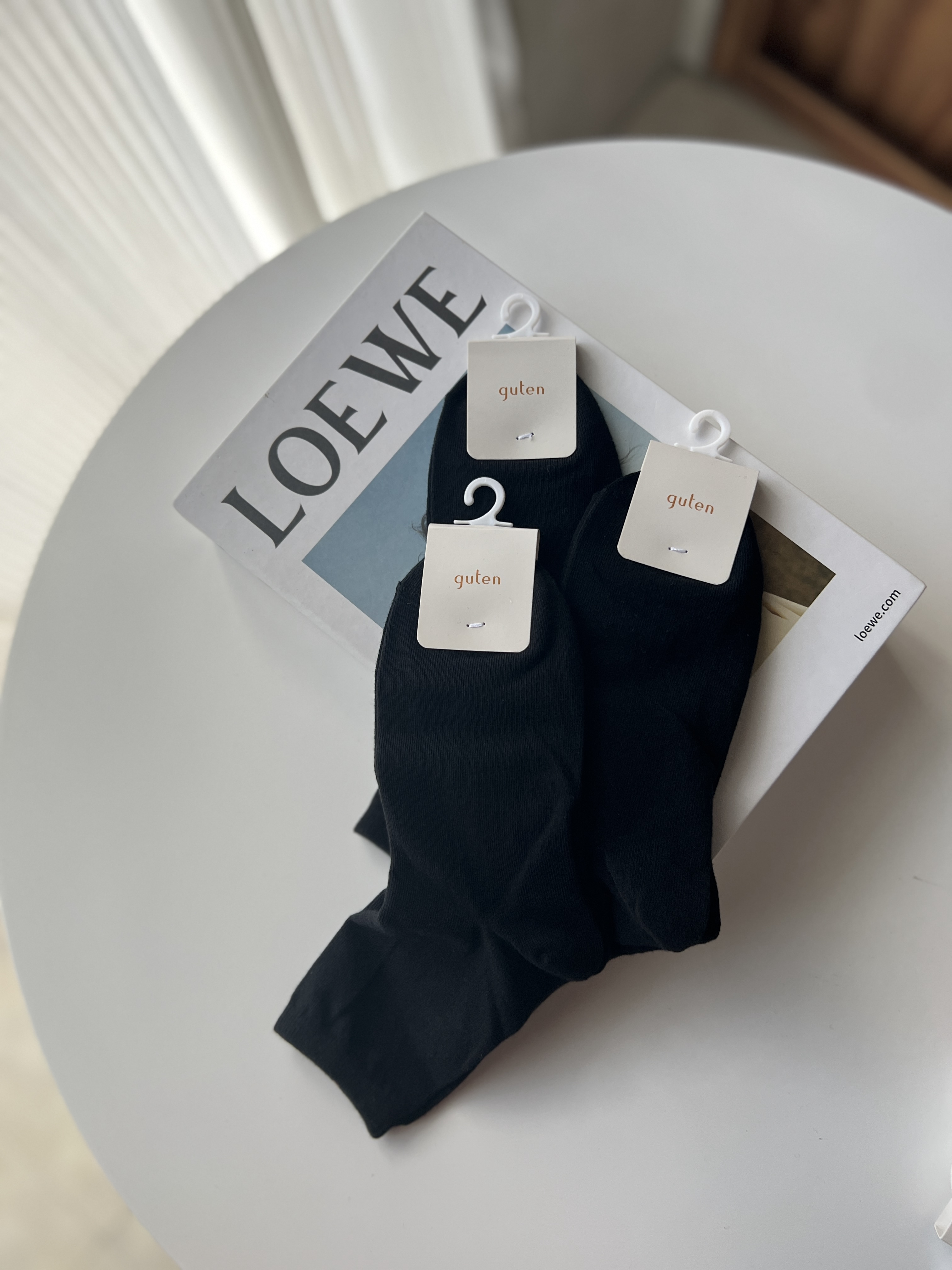 MIT素色中筒襪三入組-黑