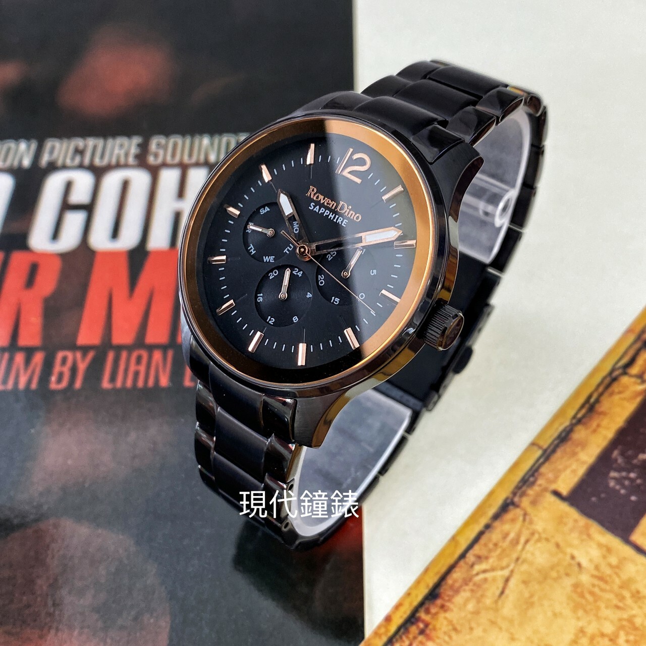 【Roven Dino羅梵迪諾】黑x玫 流金歲月時尚腕錶 RD790BRG-436 40mm 現代鐘錶